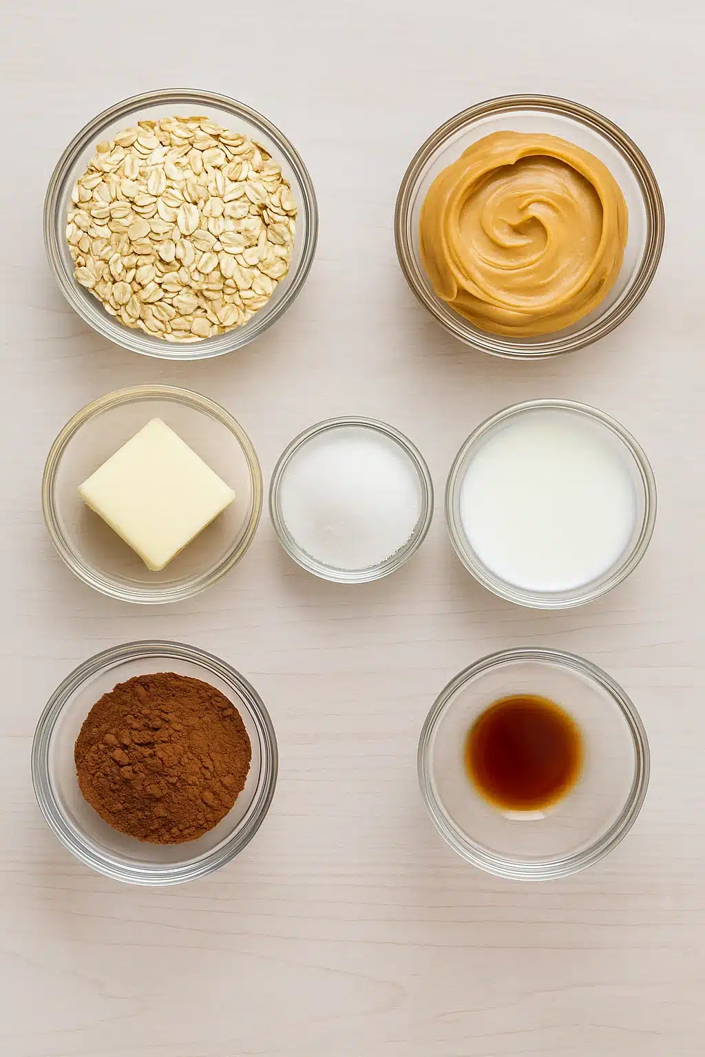no-bake-cookie-bars-ingredients Ingredients for making no bake cookie b