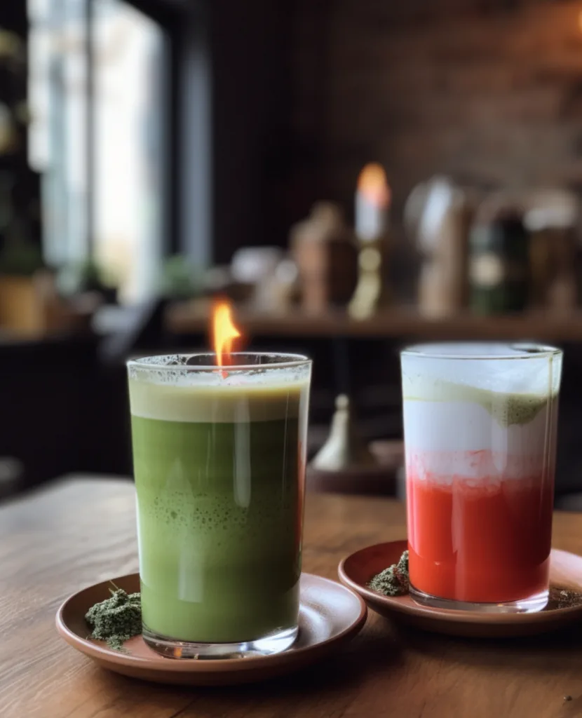 Strawberry Matcha Latte: 1 Bold Fusion That Tastes as Good as It Looks 4 Hot and iced strawberry matcha lattes displayed side-by-side.