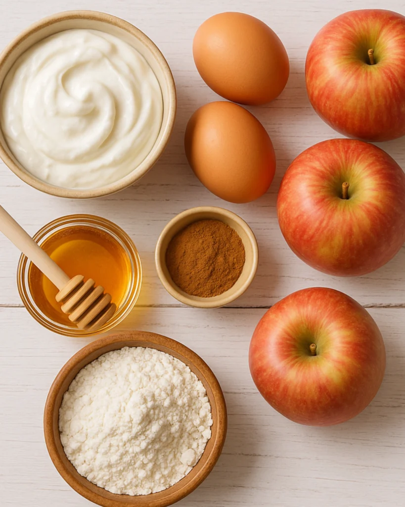 ingredients for apple cinnamon muffins on kitchen counter