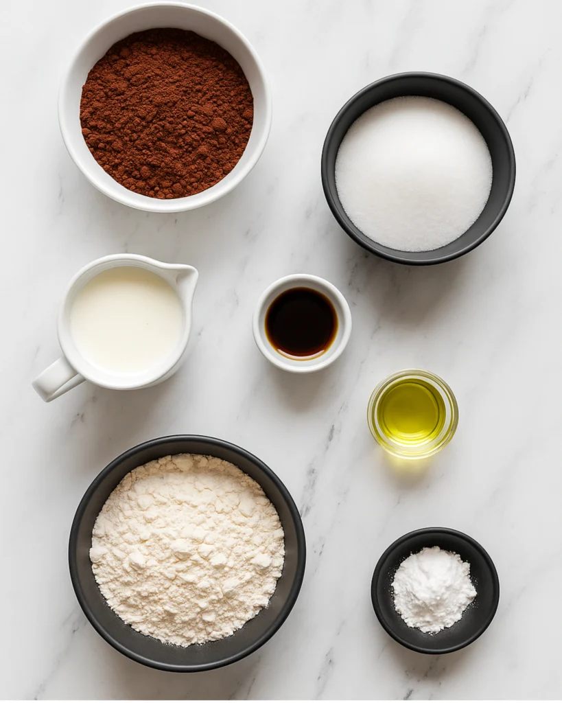 Chocolate Mug Cake – 5-Minute Rich & Fluffy Dessert You’ll Love 2 chocolate mug cake ingredients laid out