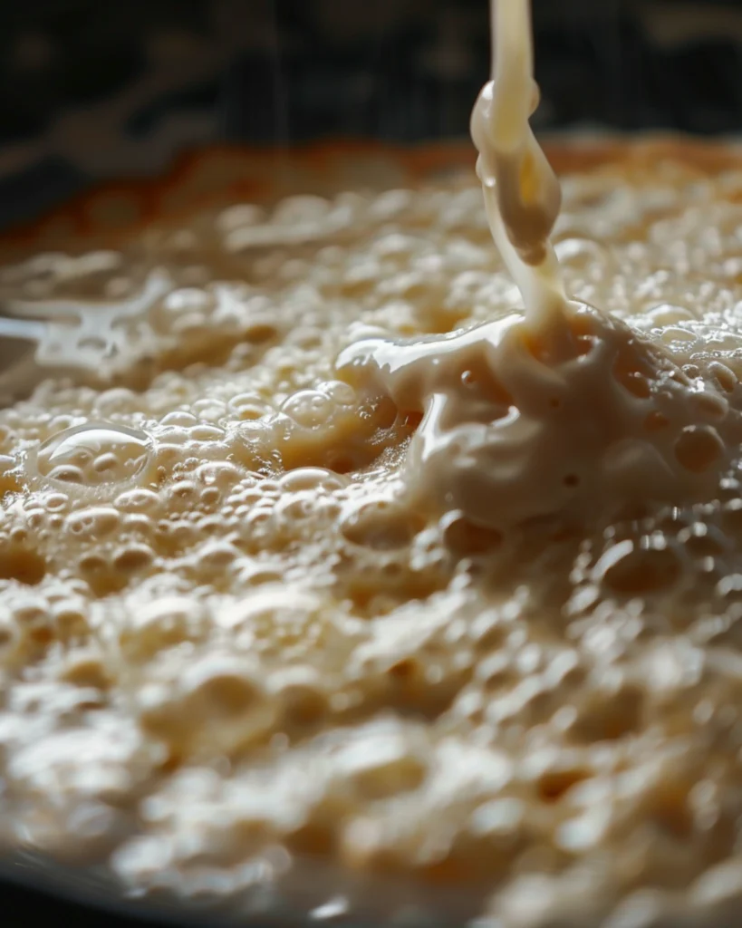 Protein pancake batter cooking on skillet