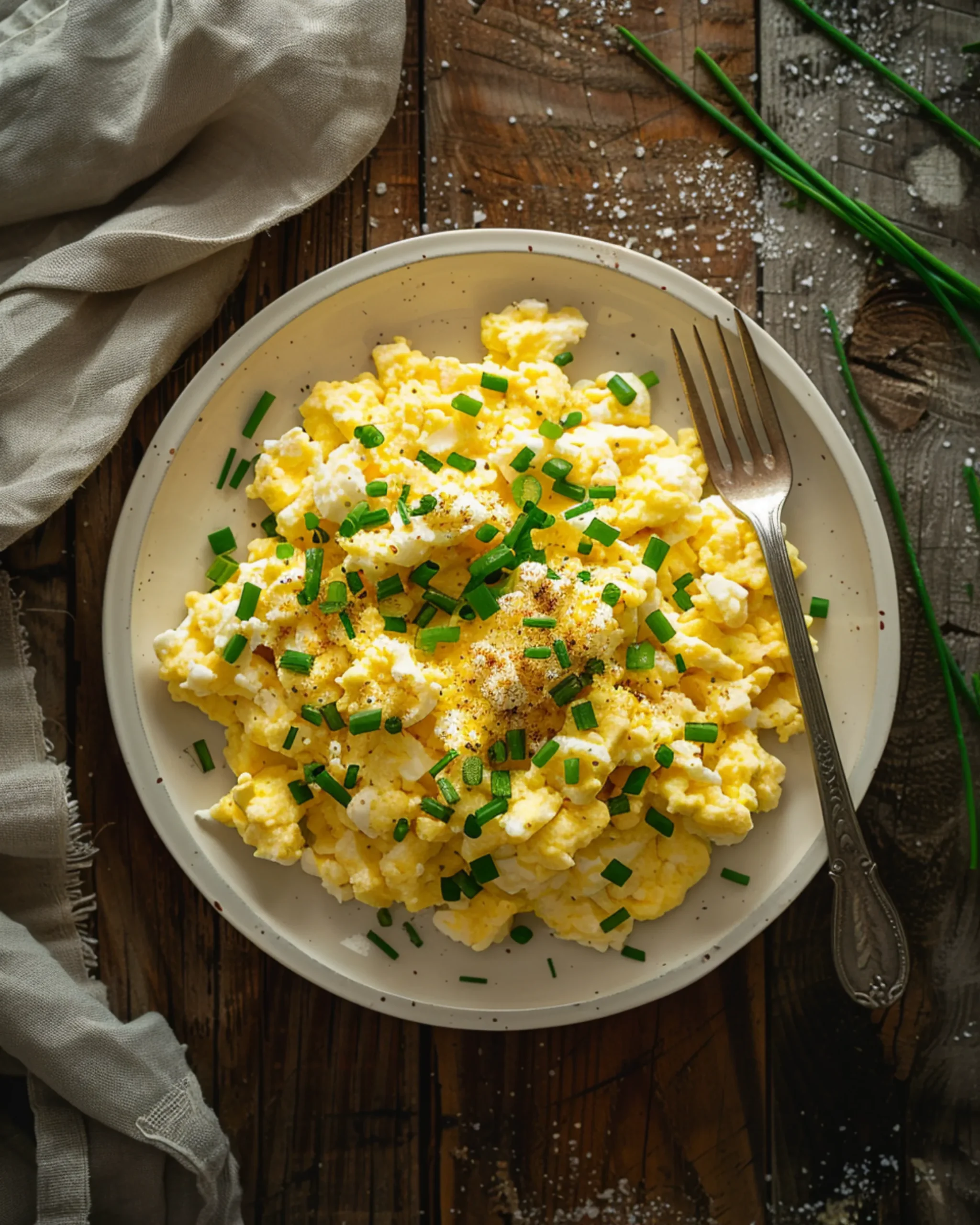 Easy cottage cheese eggs served with fresh herbs