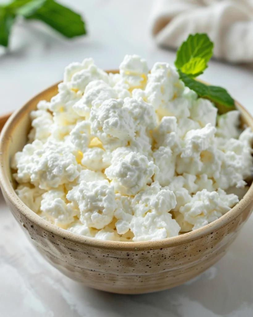 Step in making cottage cheese protein power bowl