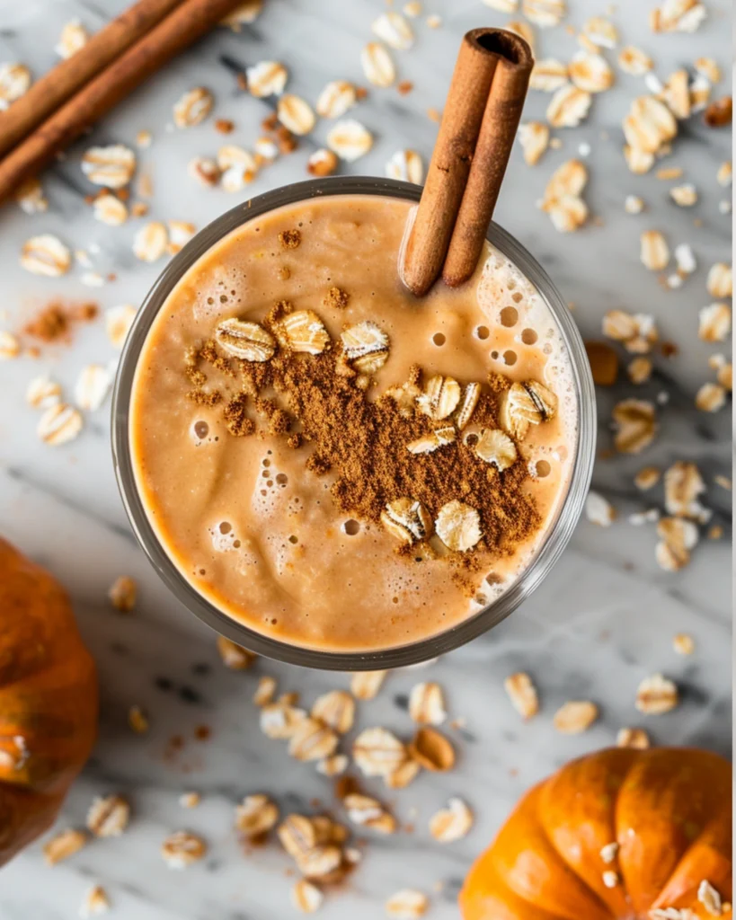 Printable recipe card for healthy pumpkin smoothie