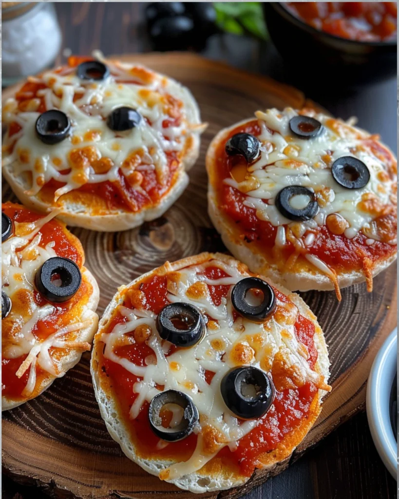 Ingredients for spooky mini spider pizzas