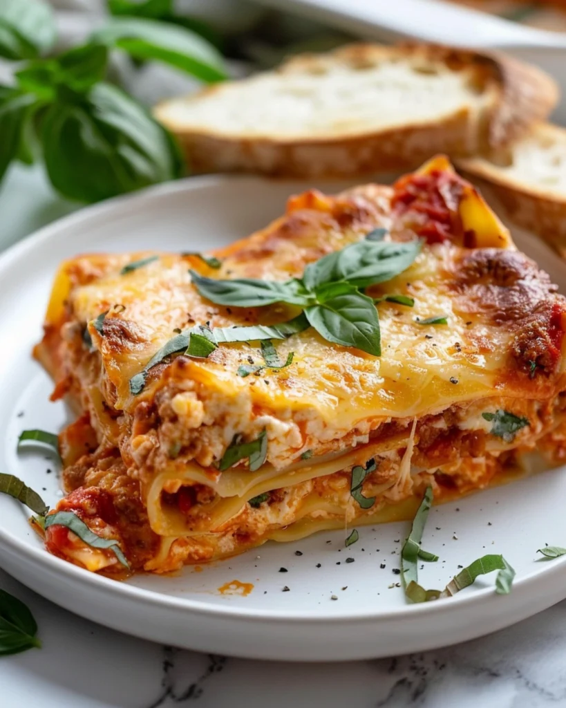 Cheesy & Comforting Cottage Cheese Lasagna Skillet 2 Cottage Cheese Lasagna Skillet serving
