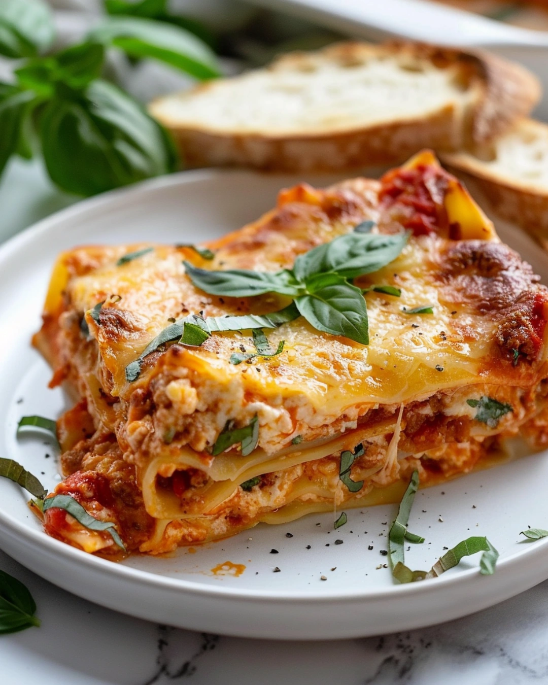 Cottage Cheese Lasagna Skillet serving