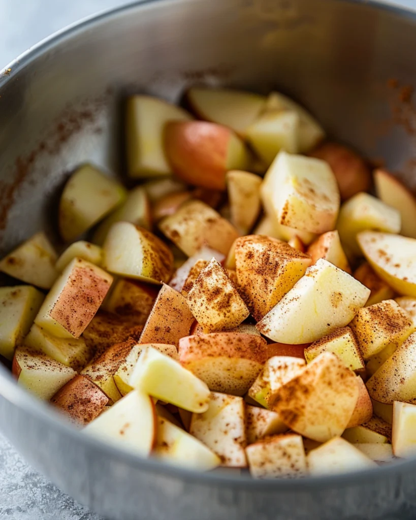 Cinnamon Apple Cottage Cheese Bites – 5 Amazing Healthy Snacks 3 Apples with cinnamon in modern bowl