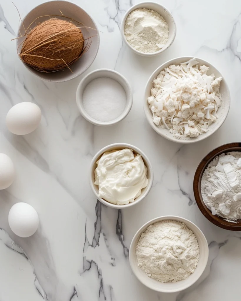 Sweet Coconut Cream Pancakes – 10 Ultimate Breakfast Treats 2 top-down coconut cream pancake ingredients