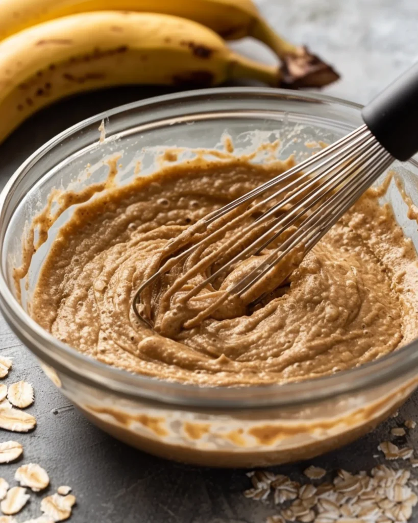 Cottage Cheese Banana Oatmeal Protein Pancakes – 5-Star Healthy Breakfast 3 Mixing pancake batter with cottage cheese and oats