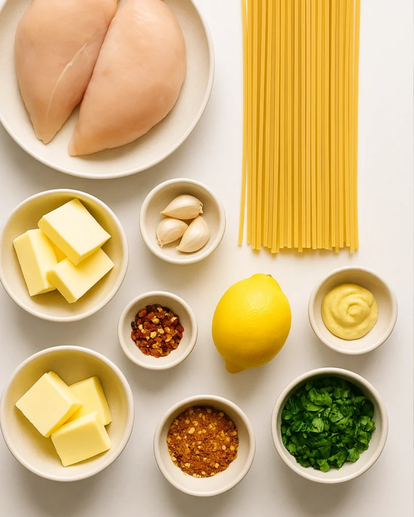 Cowboy Butter Chicken Linguine – Bold Flavor in 30 Minutes 2 Cowboy butter chicken linguine ingredients laid out