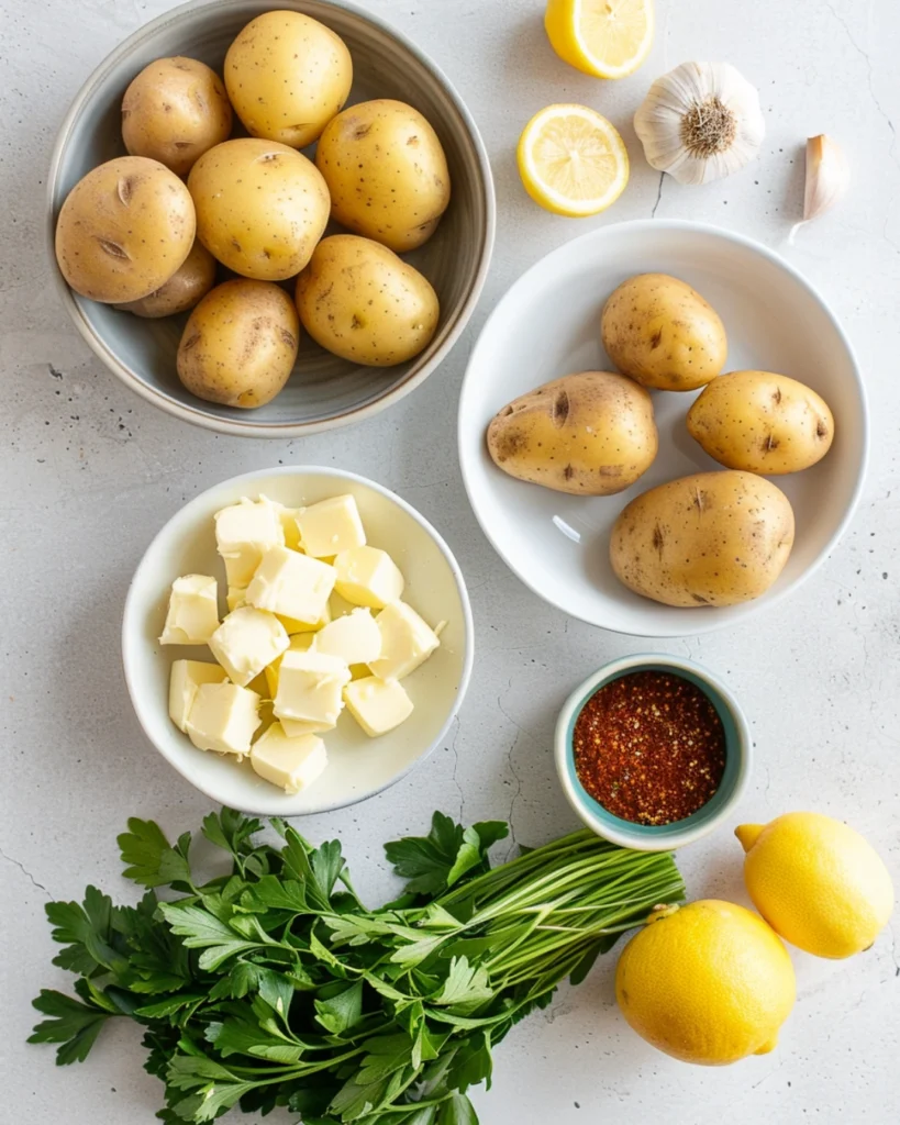 Cowboy Butter Roasted Potatoes: The Ultimate Irresistible 30-Minute Side 2 cowboy butter roasted potatoes ingredients flat lay