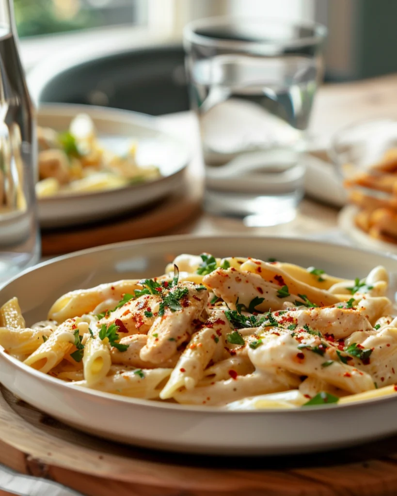Creamy Cajun Chicken Pasta Penne – 7 Best Easy Dinner Recipes 5 Creamy Cajun Chicken Pasta served with wine
