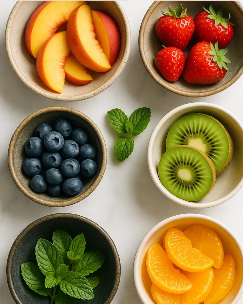 Fruit Salad with Peaches – 7 Expert Tips for a Stunning Result 2 Fruit salad ingredients with peaches and berries