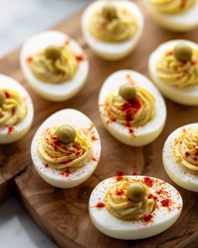 Bloody Eyeball Deviled Eggs – 5 Steps to Spooky Halloween Fun 4 Bloody Eyeball Deviled Eggs erved on spooky party platter