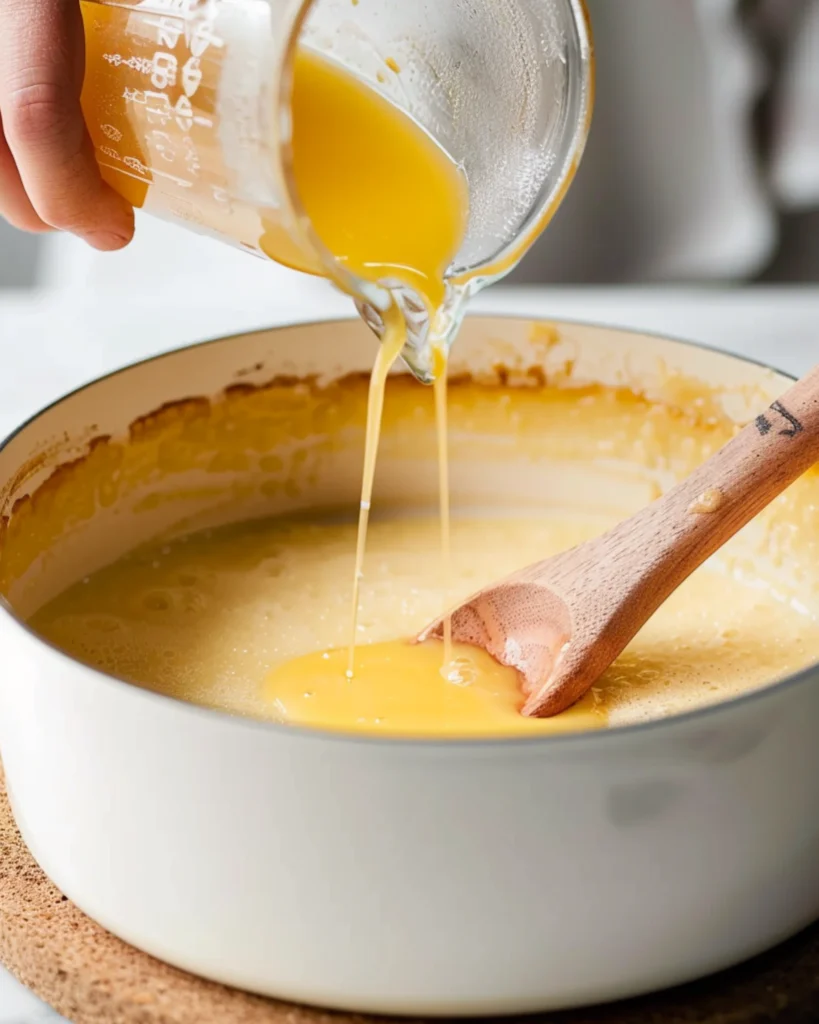 Italian Penicillin Soup: 5 Powerful Ways It Heals Fast 4 whisked egg forming ribbons in hot broth in a modern kitchen