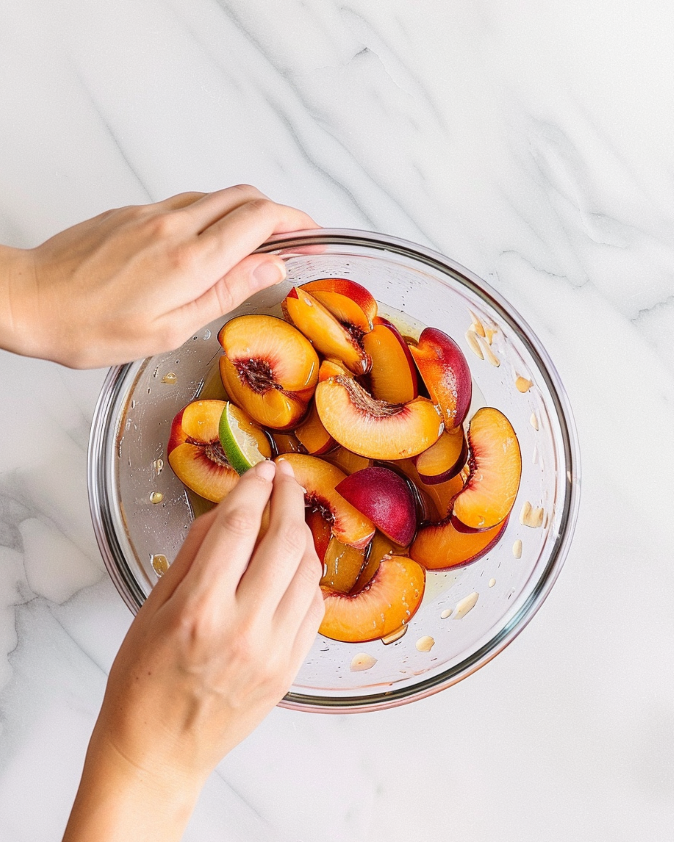 Fruit Salad with Peaches – 7 Expert Tips for a Stunning Result 3 Tossing peaches in lime and honey