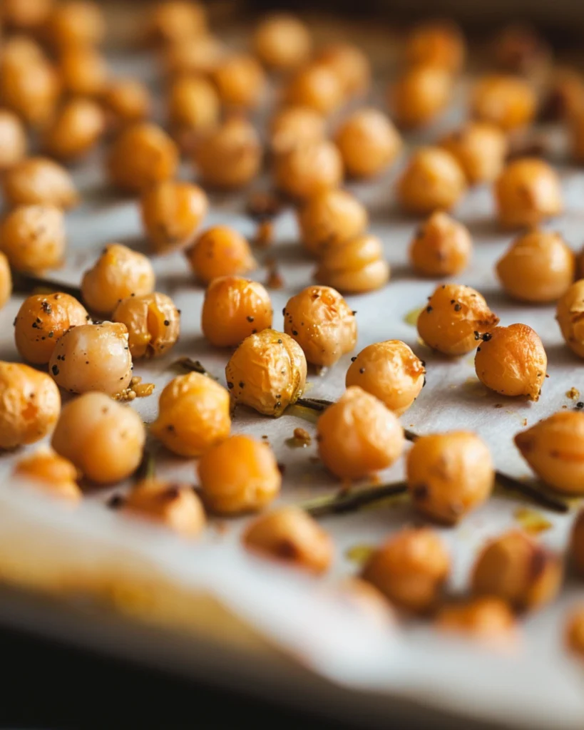 Roasted Chickpeas and Veggie Bowl – 5 Steps to a Healthy Meal 3 roasted chickpeas in oven