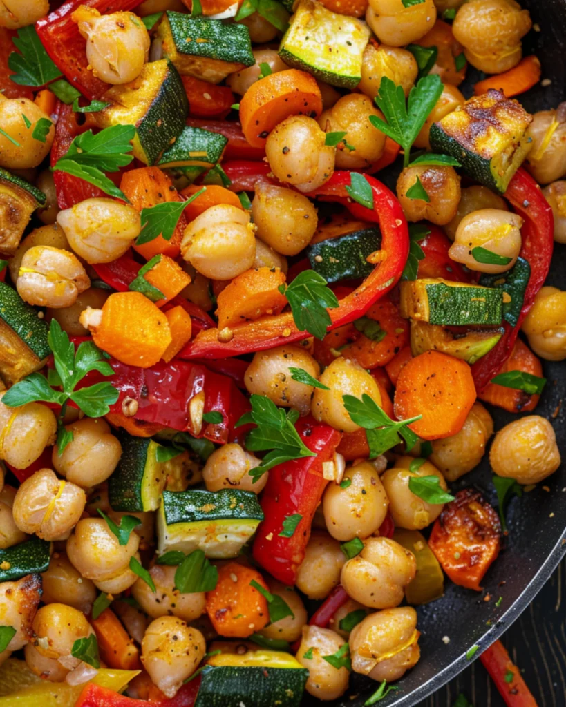 Roasted Chickpeas and Veggie Bowl – 5 Steps to a Healthy Meal 4 roasted chickpeas with vegetables