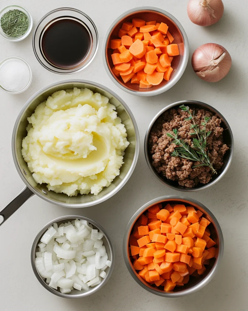 Beef Shepherd's Pie: 5 Best Tips for a Perfect Comfort Meal 2 Shepherd’s pie ingredients on modern kitchen surface