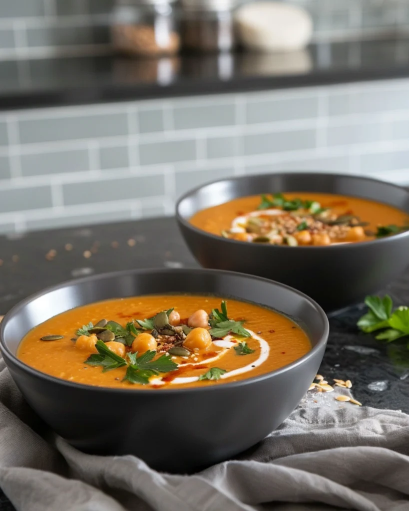 Curried Pumpkin & Red Lentil Soup – 5 Irresistible Reasons It’s a Cozy Favorite 3 Stored and served curried pumpkin and red lentil soup