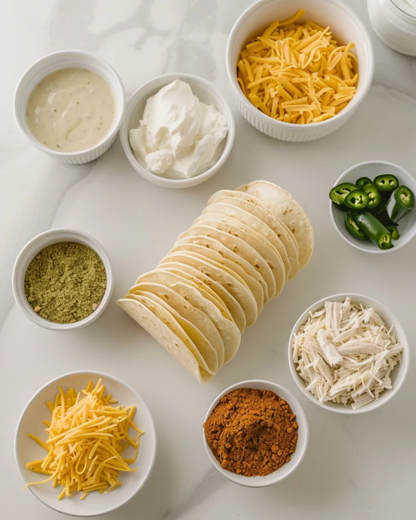 Crispy Chicken Taquitos – 5-Star Irresistible Crunch 2 Chicken taquito ingredients on counter