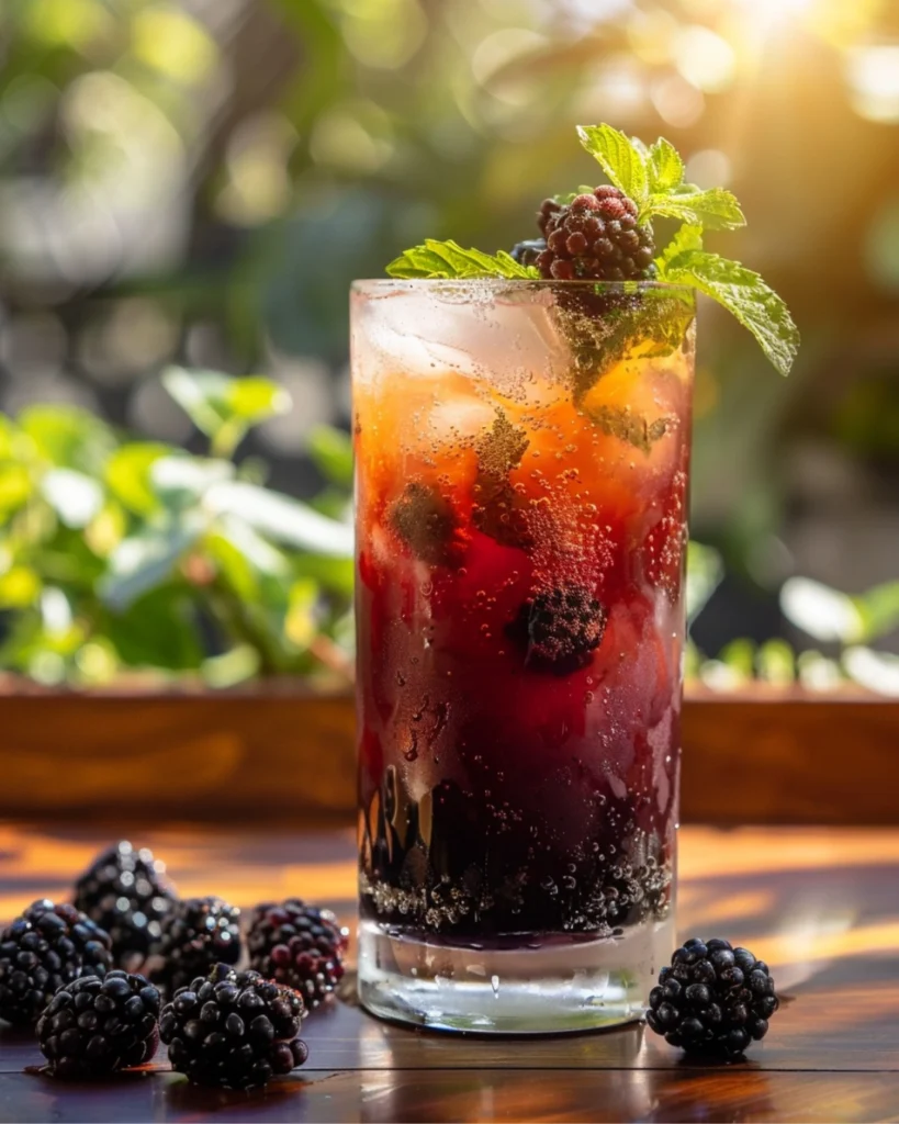 Blackberry Tea Iced Tea Latte – 1 Delicious Healthy Drink 3 Blackberry iced tea latte served cold with berries