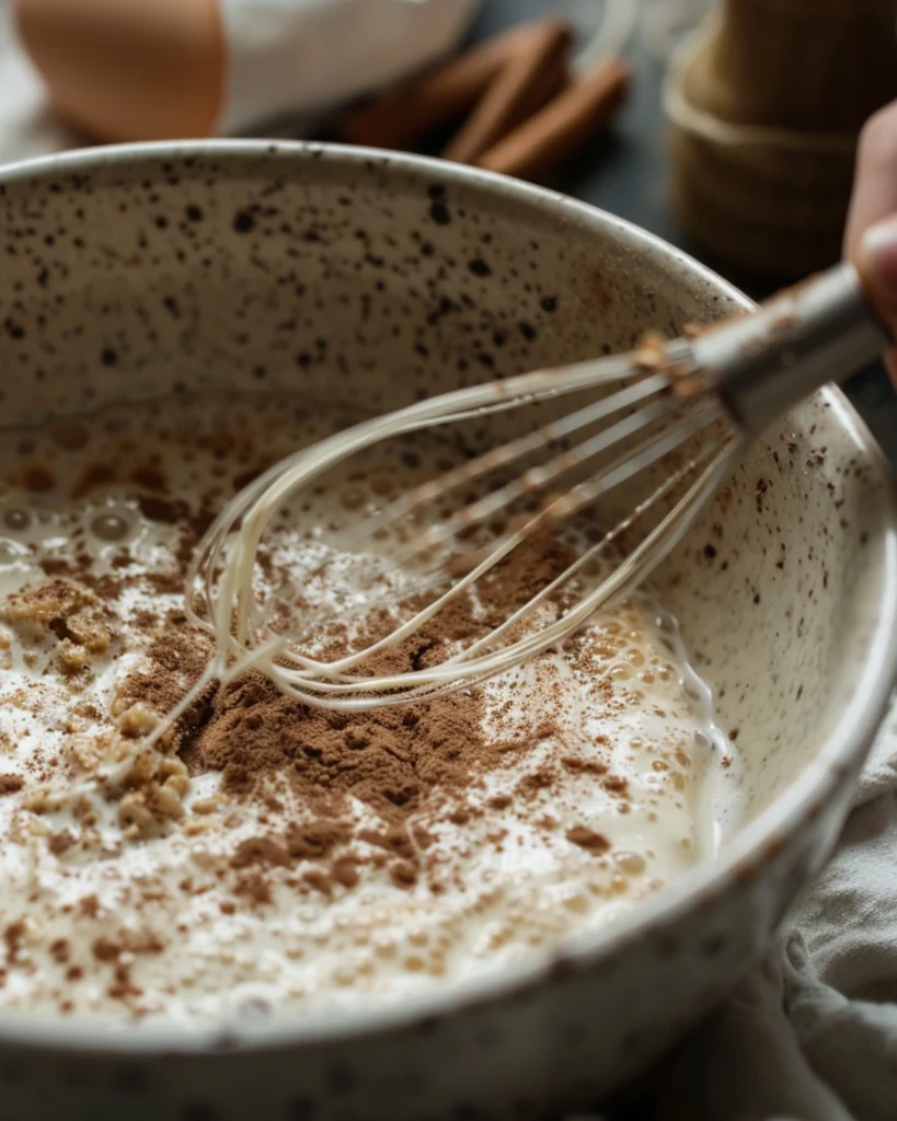 Breakfast Pudding Recipe: 7 Cozy Variations You’ll Love Today 3 Mixing oats and milk for breakfast pudding