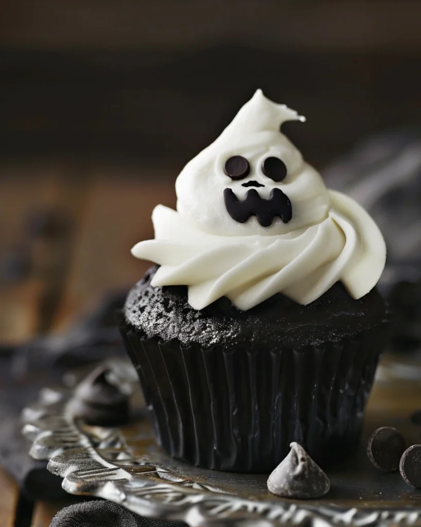 Ghostly Cupcakes: 5 Easy Steps to the Ultimate Halloween Treat 4 Piping ghost shapes on cupcakes with frosting