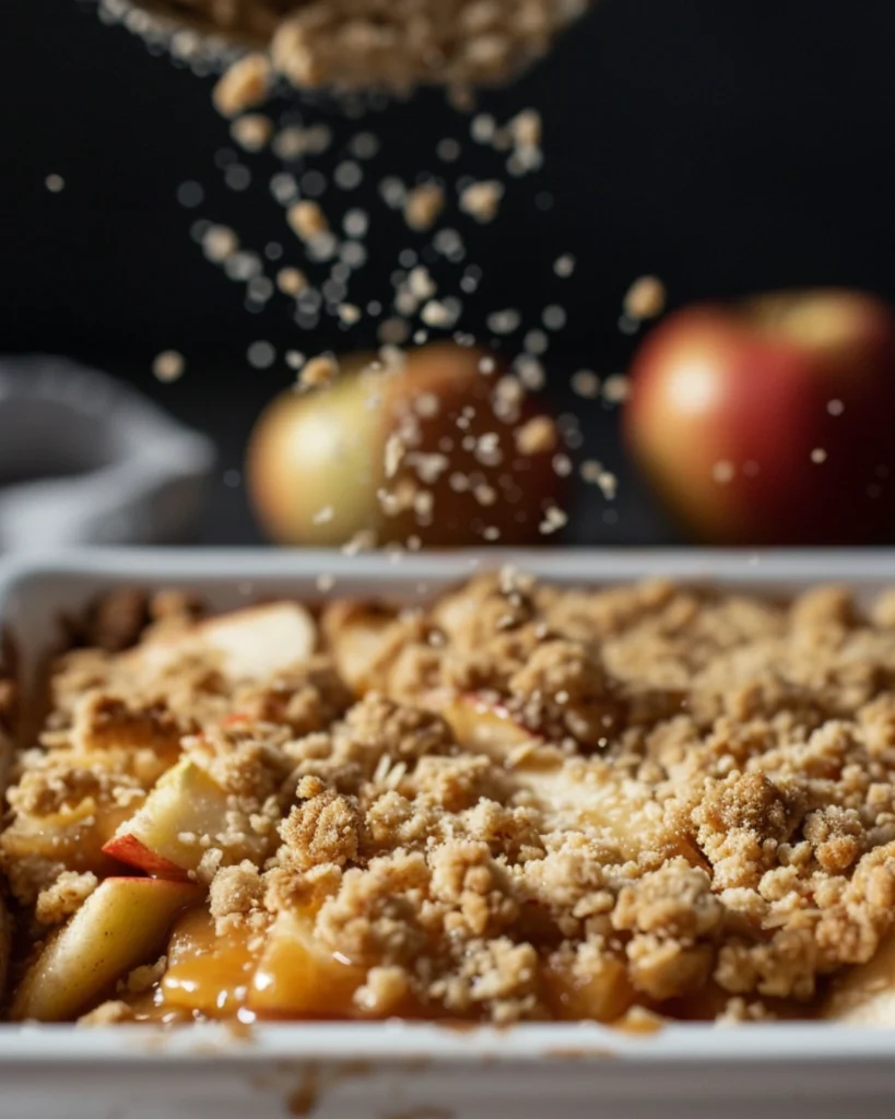 Caramel Apple Crumble Bars 5 Easy Steps to Cozy Perfection 3 Adding crumble topping to caramel apple bars