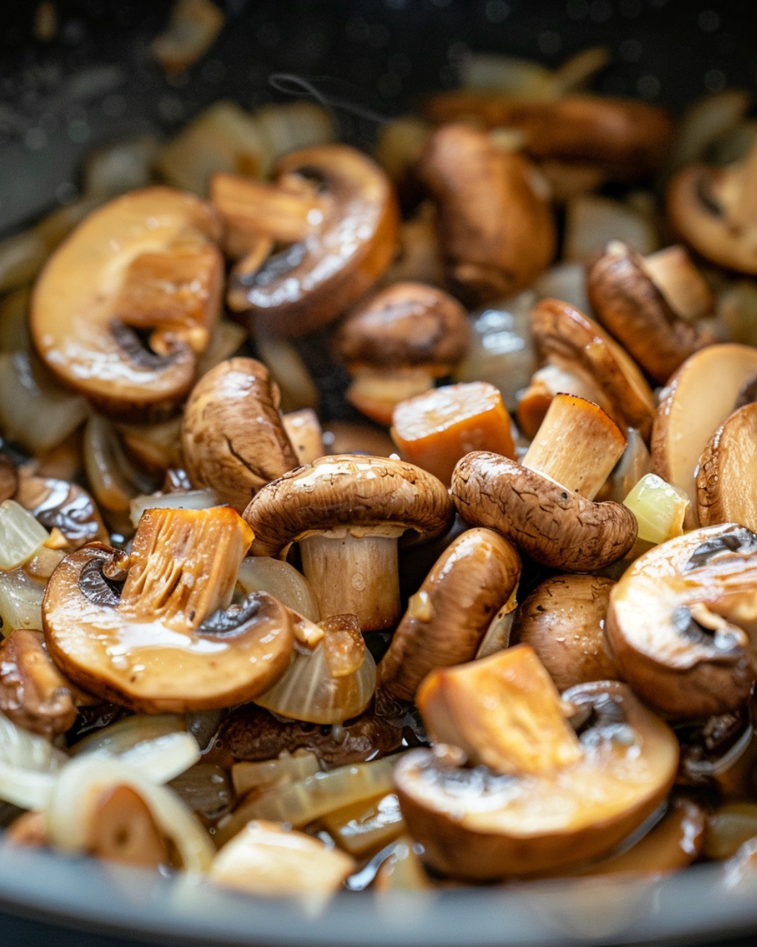mushroom-barley-soup-step-saute Sautéing mushrooms and onions builds flavor.