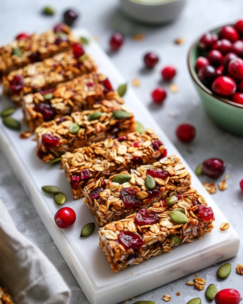 Chewy granola bars ready to serve