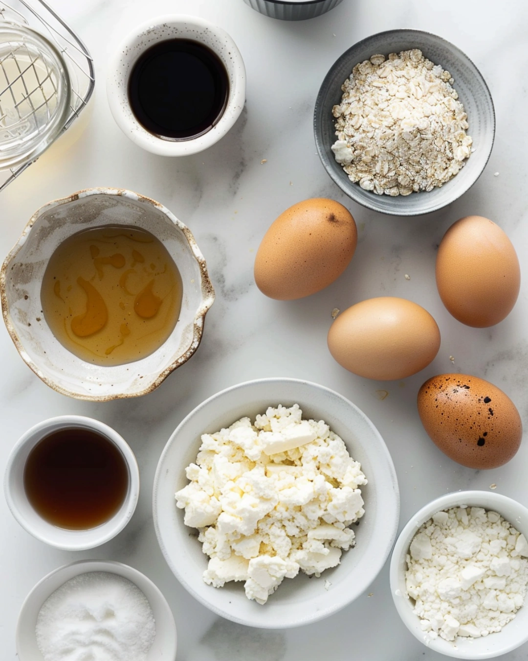 Gluten free pancake ingredients laid out