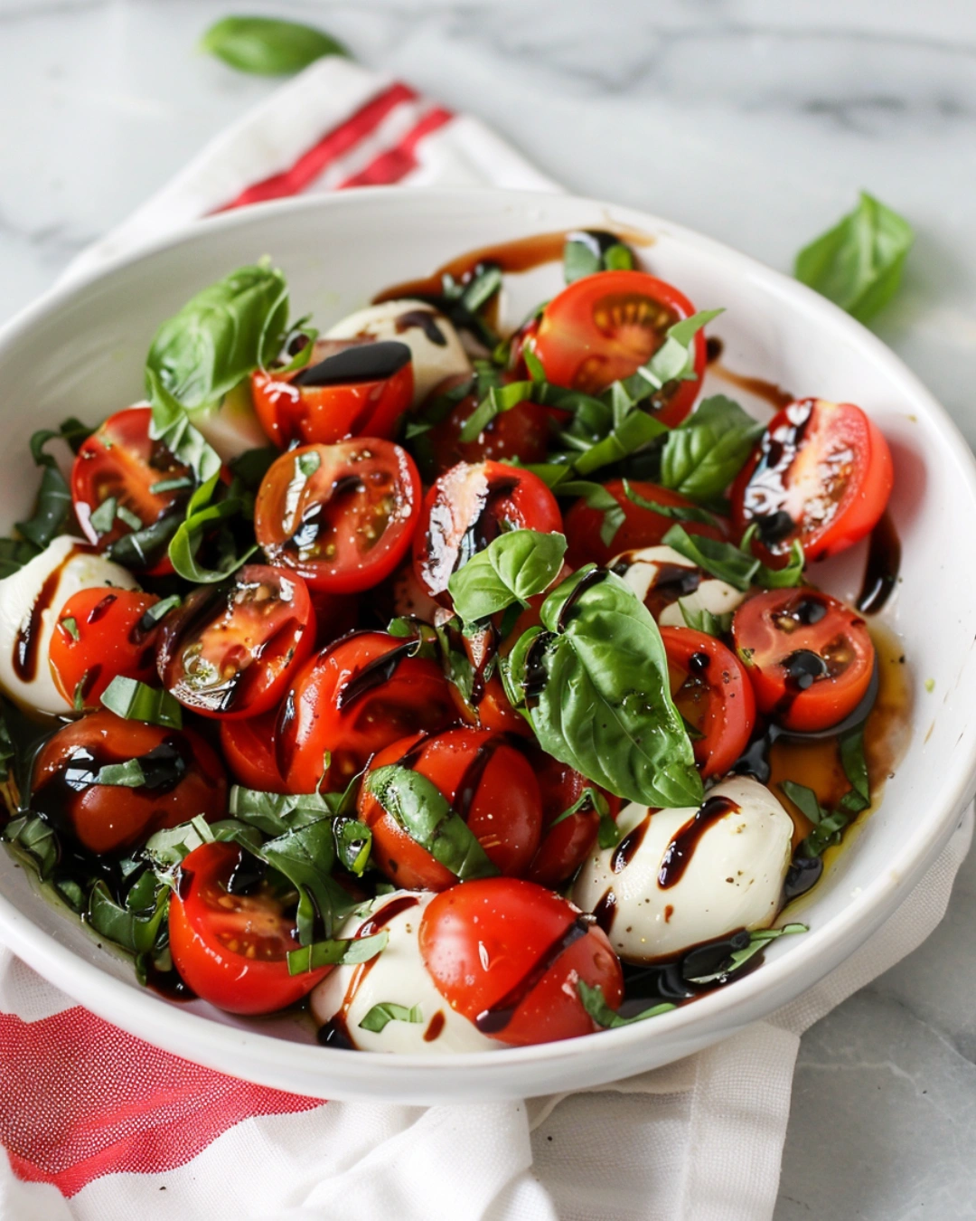 50+ Best Salad Recipes & Side Dishes: 50+ Easy Ideas for Any Meal 3 Caprese Salad served in a white bowl with cherry tomatoes, mozzarella, basil, and balsamic glaze