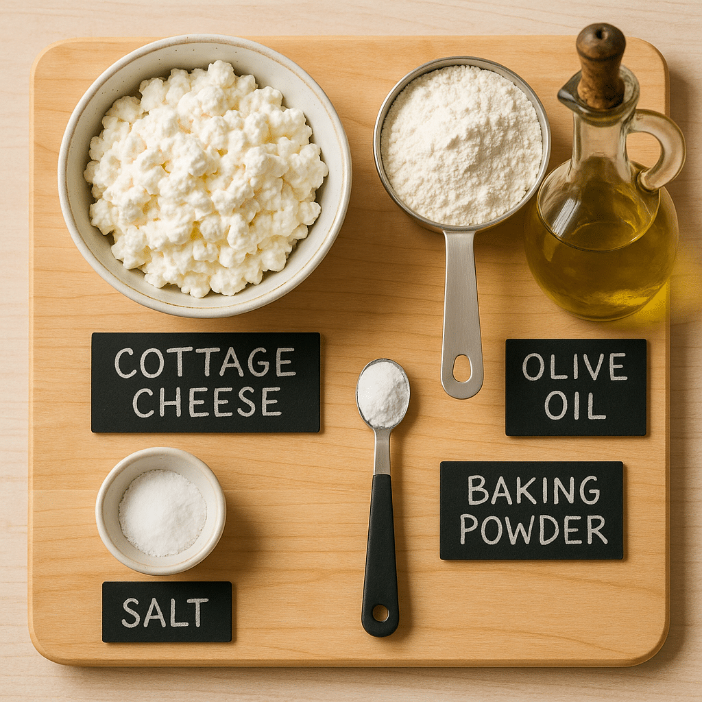 Ingredients for cottage cheese flatbread