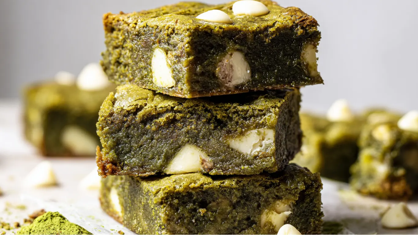 Matcha Brownies – 5-Ingredient Fudgy, Vibrant & Perfectly Balanced White Chocolate Delight 2 matcha brownies
