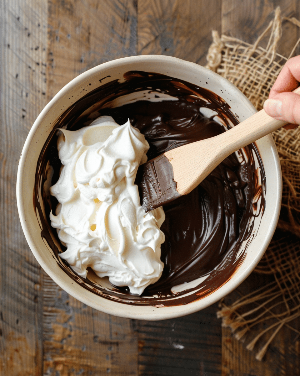 Folding cream into mousse base