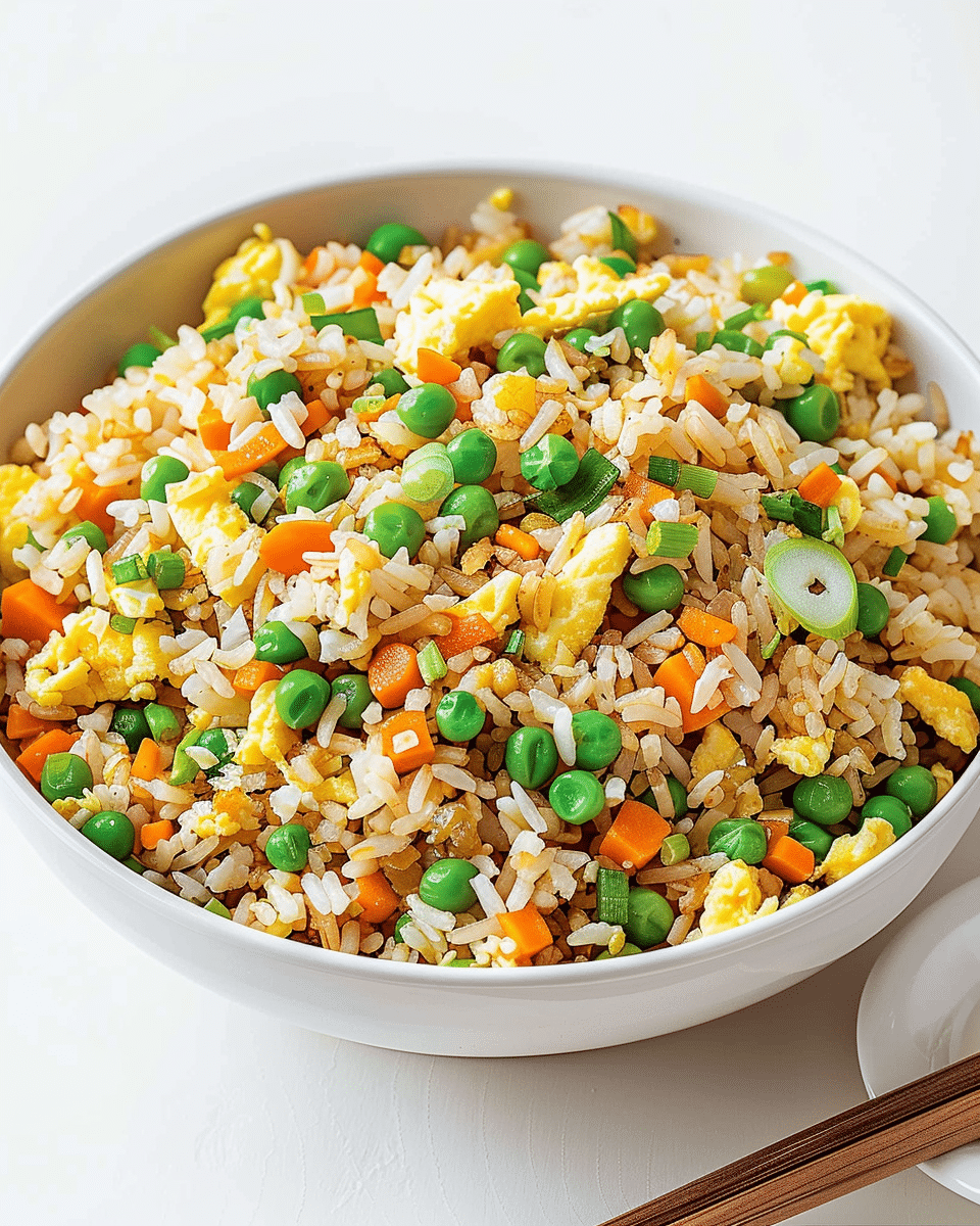tter Than Takeout Fried Rice in white bowl with vegetables