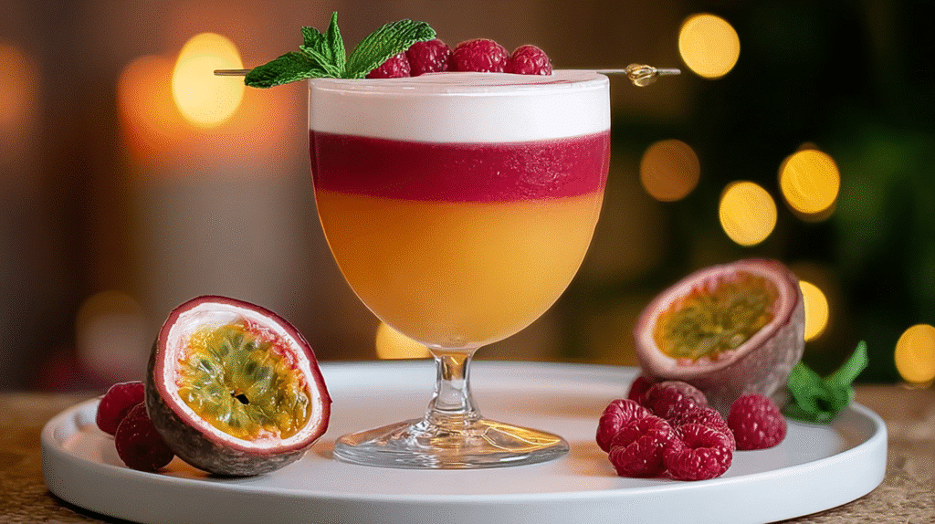 Raspberry Passionfruit Tequila Sour Cocktail