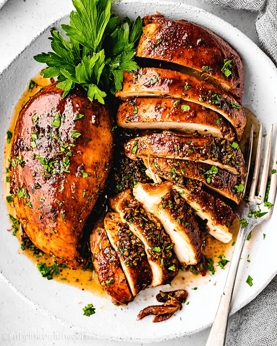 Grilled balsamic chicken breasts with caramelized glaze