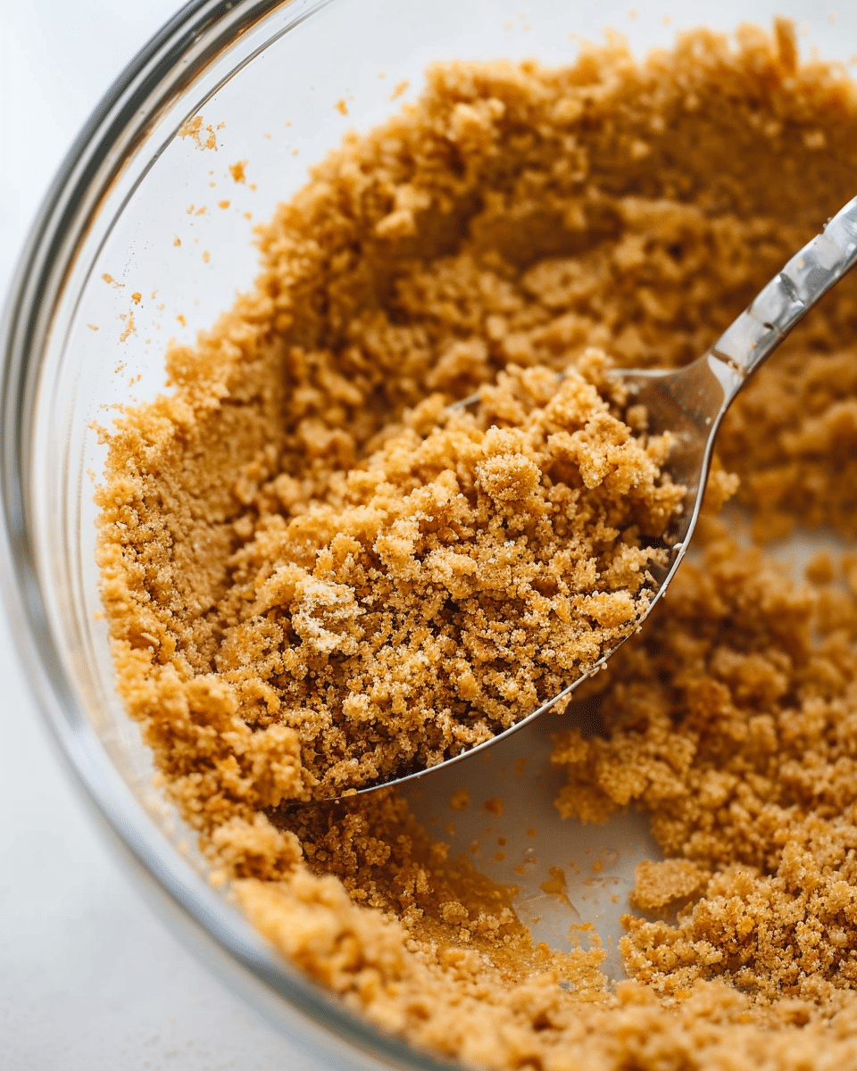 Pressing graham cracker crust into muffin cups