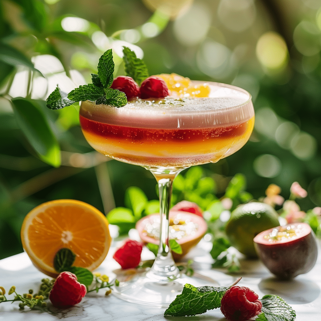 Tropical Tequila Sour Cocktail Served with Garnish