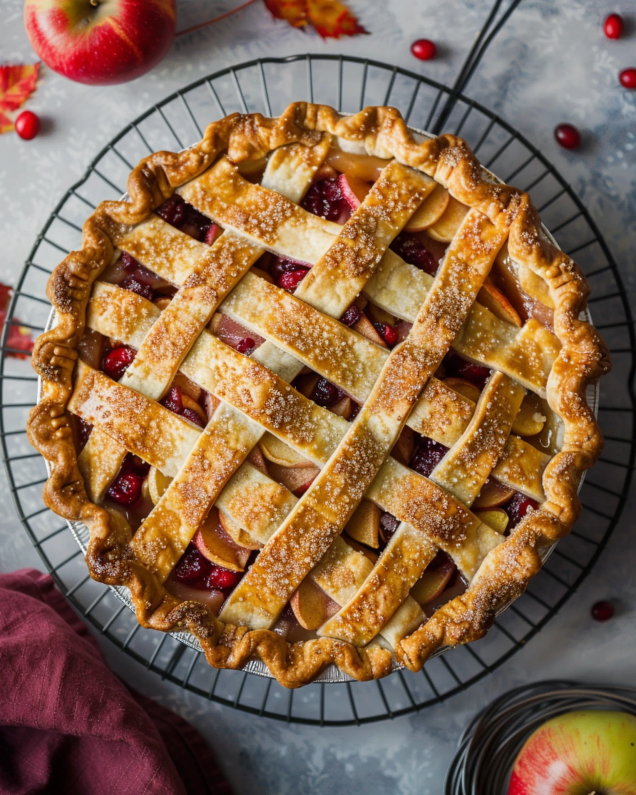 apple-cranberry-pie-baking