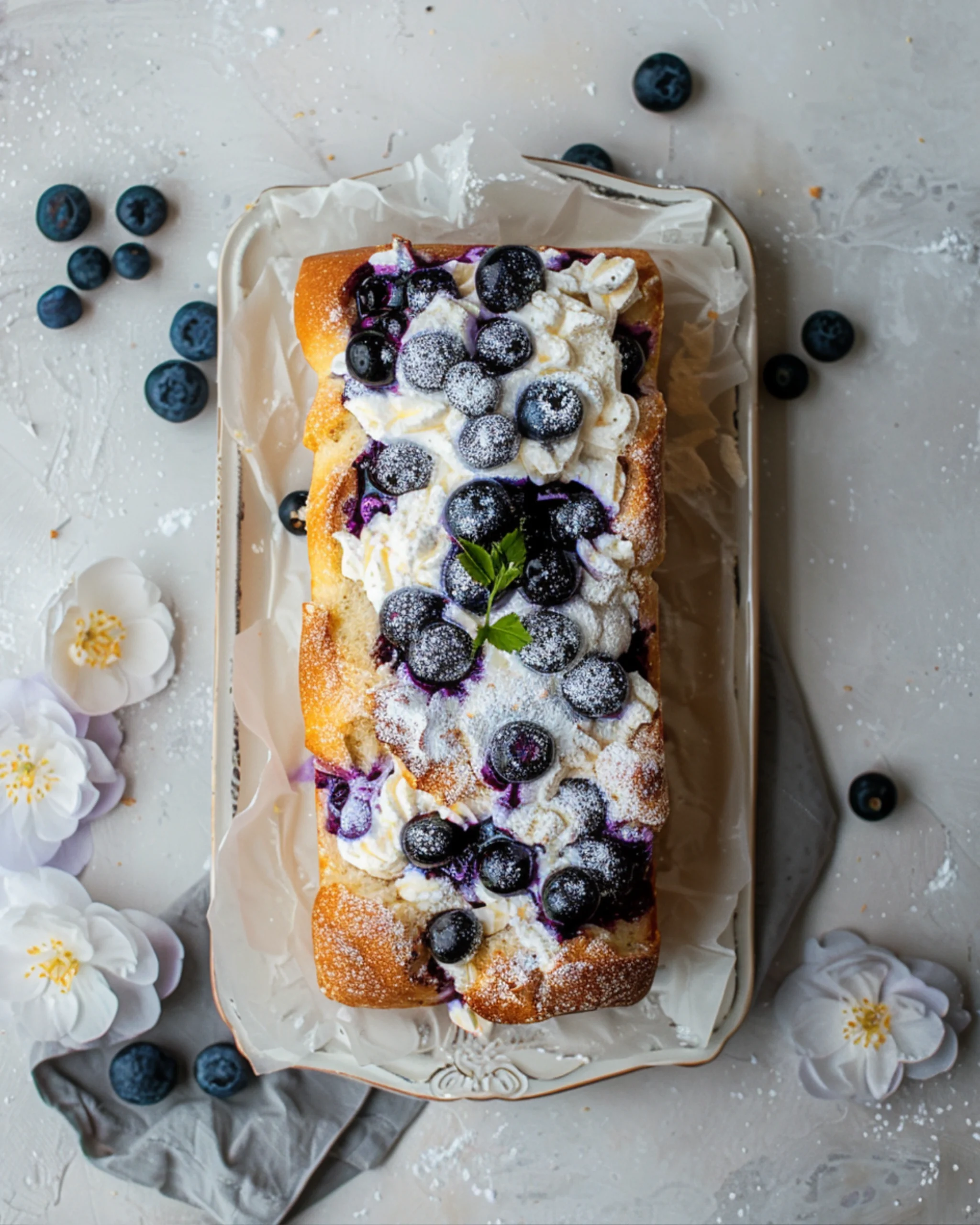 Printable recipe card for cottage cheese blueberry cloud bread