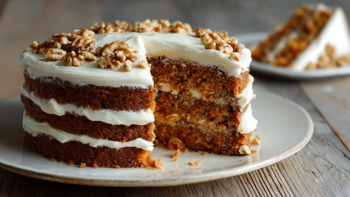 Irresistible carrot cake with cream cheese