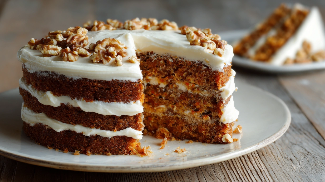 Irresistible carrot cake with cream cheese