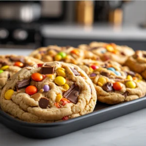Triple Reese’s Peanut Butter Cookies fresh from oven