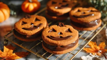 Vegan Pumpkin Sugar Cookies fresh out of the oven