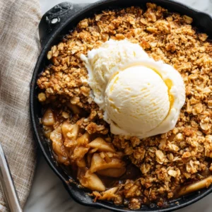Cinnamon Apple Crisp Skillet Dessert
