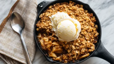 Cinnamon Apple Crisp Skillet Dessert